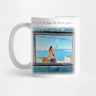 I'm so happy to have you.(watercolor painting) Mug